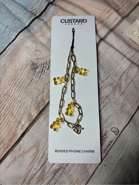 New Gummy Bear Gold Beaded Phone Charm